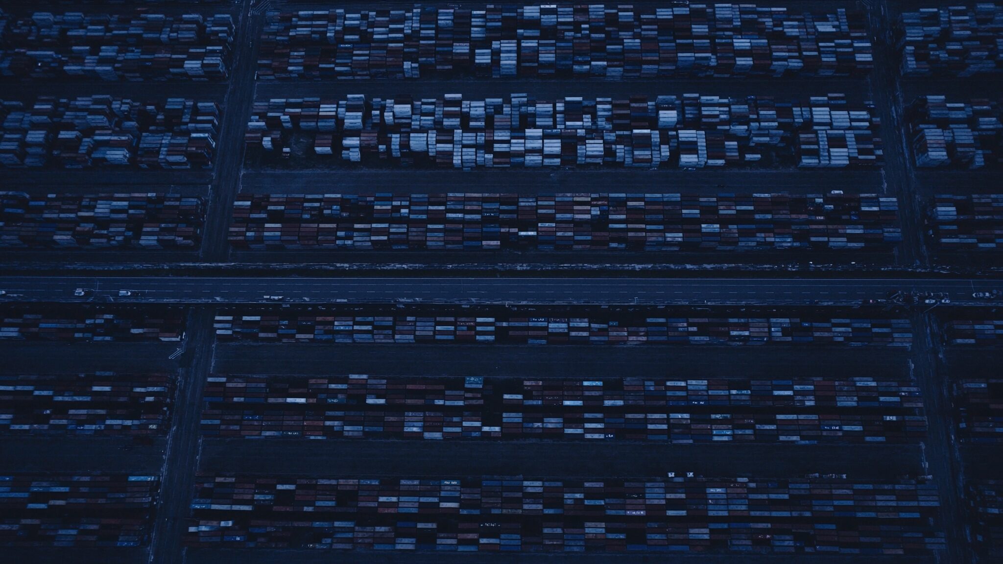 Patio de contenedores visto desde el aire